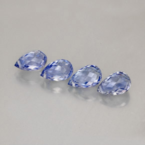 3.27 ct Blue Sapphire Gemstone, Sapphire Gem in Briolette with Hole Shape for Sale.