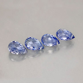 3.27 ct Blue Sapphire Stone, Natural Sapphire in Briolette with Hole Shape for Sale