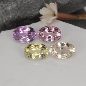 2.75 ctw Multicolor Sapphire Gemstones, Sapphire Gems in Oval Facet Shape for Sale.