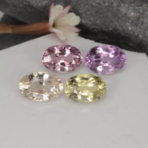 2.75 ctw Multicolor Sapphire Stones, Natural Sapphire in Oval Facet Shape for Sale