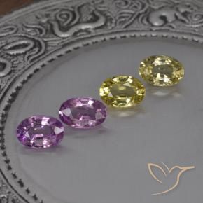 2.15 ctw Multicolor Sapphire Stones, Natural Sapphire in Oval Facet Shape for Sale