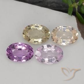 2.17 ctw Multicolor Sapphire Stones, Natural Sapphire in Oval Facet Shape for Sale