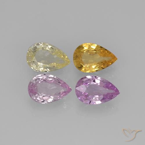 Multicolore Zaffiro Gem - 0.4ct Sfaccettatura a pera (ID: 258522)