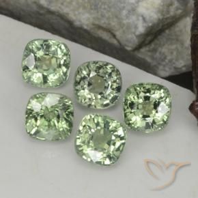 2.87 ctw Green Sapphire Stones, Natural Sapphire in Cushion-Cut Shape for Sale