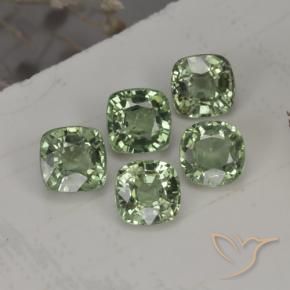 2.63 ctw Green Sapphire Stones, Natural Sapphire in Cushion-Cut Shape for Sale