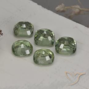 Sapphire Gemstones in 4.3 x 4.3 mm Size for Sale, Sapphire Stones in Medium Light Green    Color