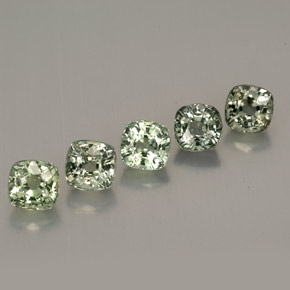 3.12 ct Green Sapphire Stone, Natural Sapphire in Cushion-Cut Shape for Sale