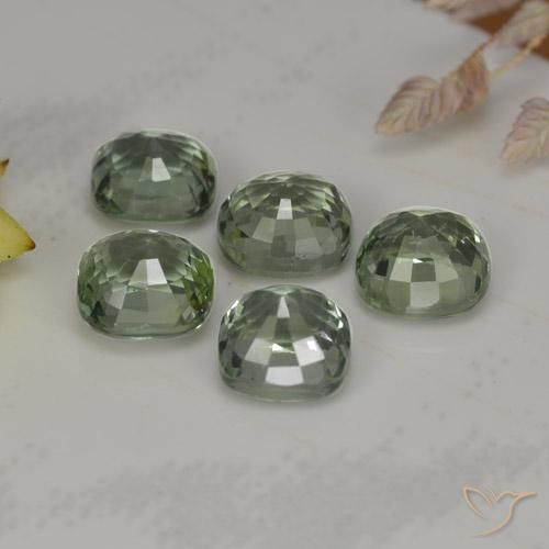 Sapphire Gemstones in 4.5 x 4.5 mm Size for Sale, Sapphire Stones in Forest Green Color