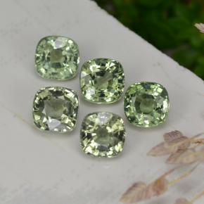 Light Sage Green Zaffiro Gem - 0.5ct Taglio a cuscino (ID: 258815)
