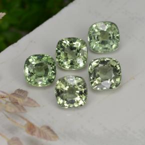 2.61 ctw Green Sapphire Stones, Natural Sapphire in Cushion-Cut Shape for Sale