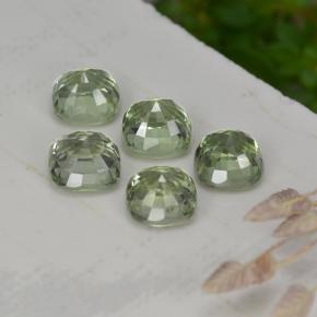 Sapphire Gemstones in 4.3 x 4.3 mm Size for Sale, Sapphire Stones in Light Sage Green Color