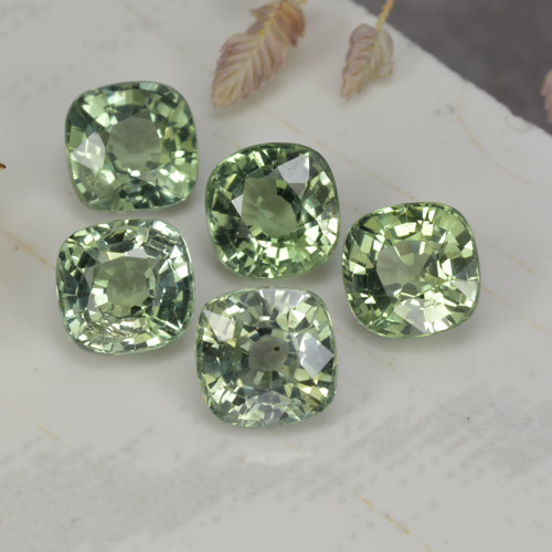 Forest Green Zaffiro Gem - 0.5ct Taglio a cuscino (ID: 258816)