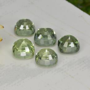 Sapphire Gemstones in 4.4 x 4.4 mm Size for Sale, Sapphire Stones in Very Light Green Color