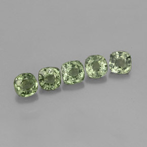 2.45 ct Green Sapphire Stone, Natural Sapphire in Cushion-Cut Shape for Sale