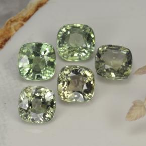 2.68 ctw Green Sapphire Stones, Natural Sapphire in Cushion-Cut Shape for Sale