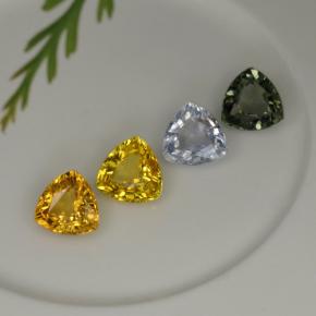 3.18 ctw Multicolor Sapphire Stones, Natural Sapphire in Trillion Facet Shape for Sale