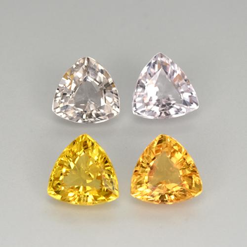 2.73 ctw Multicolor Sapphire Gemstones, Sapphire Gems in Trillion Facet Shape for Sale.