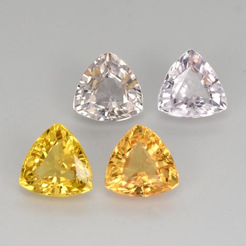 2.73 ctw Multicolor Sapphire Stones, Natural Sapphire in Trillion Facet Shape for Sale
