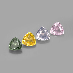 2.97 ct Multicolor Sapphire Stone, Natural Sapphire in Trillion Facet Shape for Sale