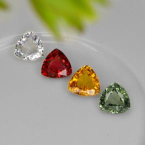 2.75 ctw Multicolor Sapphire Gemstones, Sapphire Gems in Trillion Facet Shape for Sale.