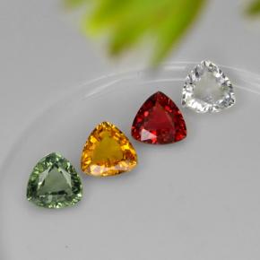 2.75 ctw Multicolor Sapphire Stones, Natural Sapphire in Trillion Facet Shape for Sale