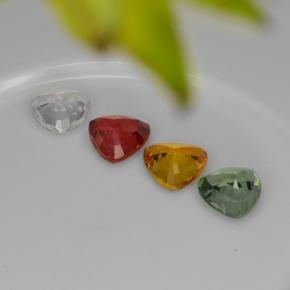 Sapphire Gemstones in 5.5 x 5.4 mm Size for Sale, Sapphire Stones in Multicolor Color