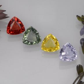2.80 ctw Multicolor Sapphire Gemstones, Sapphire Gems in Trillion Facet Shape for Sale.