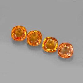 ミディアムオレンジ サファイア 宝石 - 0.6ct クッションカット (ID: 261257)