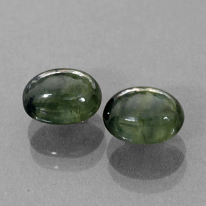 2.66 ct Green Sapphire Gemstone, Sapphire Gem in Oval Cabochon Shape for Sale.