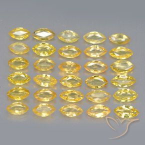 3.68 ctw Golden Sapphire Gemstones, Sapphire Gems in Marquise Facet Shape for Sale.