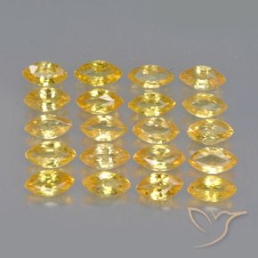2.26 ctw Golden Sapphire Gemstones, Sapphire Gems in Marquise Facet Shape for Sale.
