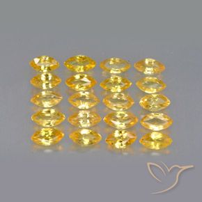 2.26 ctw Golden Sapphire Stones, Natural Sapphire in Marquise Facet Shape for Sale