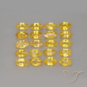 2.53 ctw Yellow Sapphire Stones, Natural Sapphire in Marquise Facet Shape for Sale
