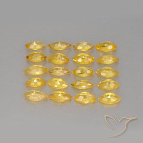 Sapphire Gemstones in 4.3 x 2.5 mm Size for Sale, Sapphire Stones in Golden Color