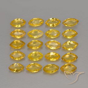 2.16 ctw Golden Sapphire Gemstones, Sapphire Gems in Marquise Facet Shape for Sale.