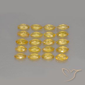 Sapphire Gemstones in 3.9 x 2.3 mm Size for Sale, Sapphire Stones in Golden Color