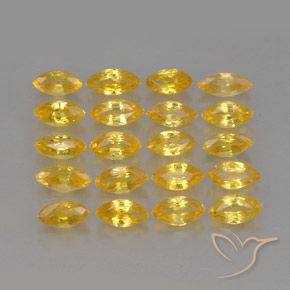 2.26 ctw Golden Sapphire Gemstones, Sapphire Gems in Marquise Facet Shape for Sale.