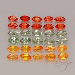 Multicolor Sapphire Gem - 0.1ct Marquise Facet (ID: 263546)