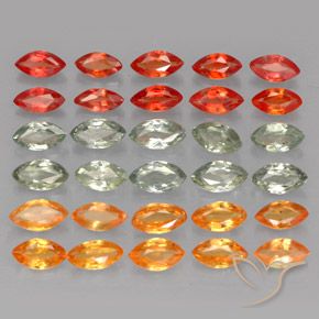 3.48 ctw Multicolor Sapphire Stones, Natural Sapphire in Marquise Facet Shape for Sale