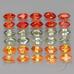 3.99 ctw Multicolor Sapphire Stones, Natural Sapphire in Marquise Facet Shape for Sale