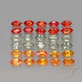 30pc Marquise Multicolor Sapphire Lot from Tanzania - Weight 3.75ct total / avg. 0.13ct each, Size 4.5 x 2.3mm, Color: Multicolor, Mohs Hardness 9 suitable for daily wear jewelry, Symbolizes Abundance and Prosperity, Photo A