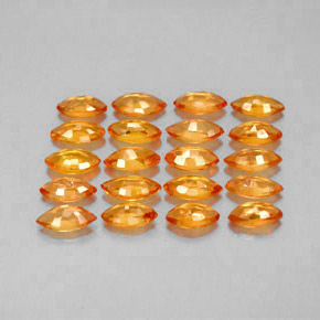 Sapphire Gemstone in 4.1 x 2.3 mm Size for Sale, Sapphire Stone in Golden Orange Color