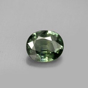 0.76 ct Green Sapphire Gemstone, Sapphire Gem in Oval Facet Shape for Sale.