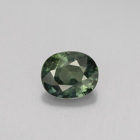 0.70 ct Green Sapphire Gemstone, Sapphire Gem in Oval Facet Shape for Sale.