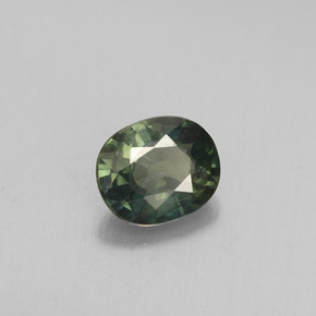 0.70 ct Green Sapphire Stone, Natural Sapphire in Oval Facet Shape for Sale