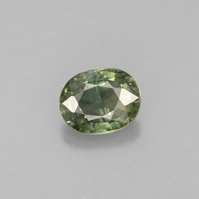0.87 ct Green Sapphire Gemstone, Sapphire Gem in Oval Facet Shape for Sale.