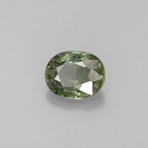 0.87 ct Green Sapphire Stone, Natural Sapphire in Oval Facet Shape for Sale