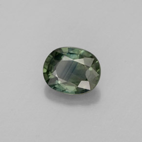 0.81 ct Green Sapphire Stone, Natural Sapphire in Oval Facet Shape for Sale