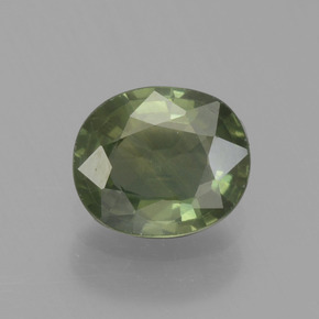 0.65 ct Green Sapphire Gemstone, Sapphire Gem in Oval Facet Shape for Sale.
