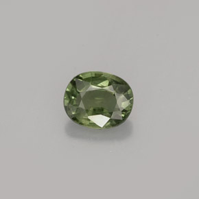 0.82 ct Green Sapphire Gemstone, Sapphire Gem in Oval Facet Shape for Sale.